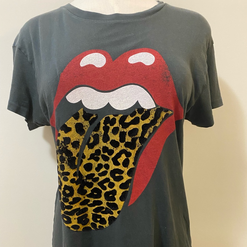 Rolling Stones Leopard Tongue Tour Washed Black